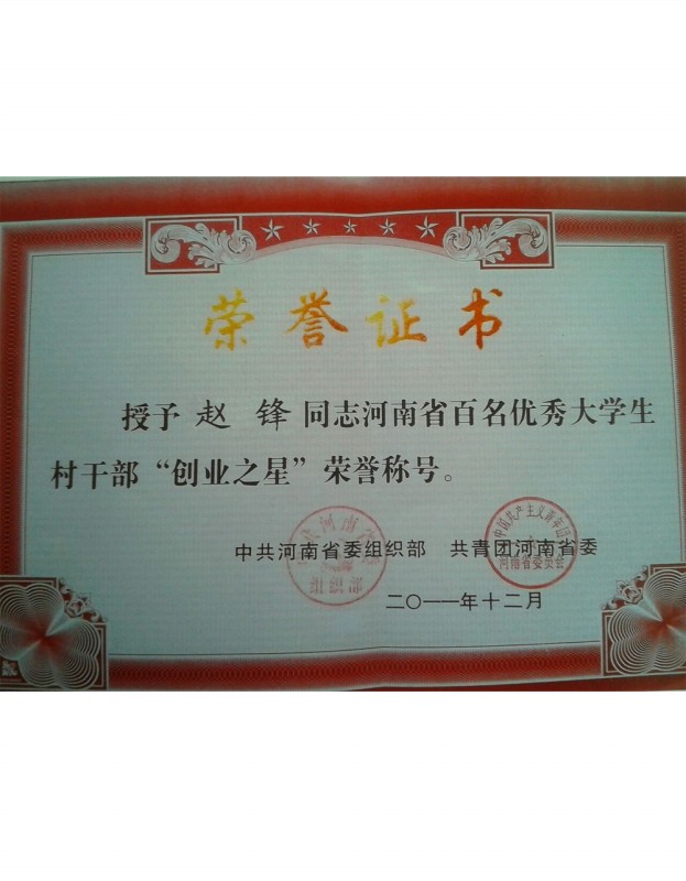 榮譽(yù)證書(shū)